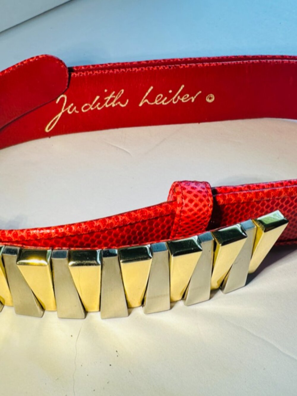 Judith Leiber Vintage Art Deco Red Belt